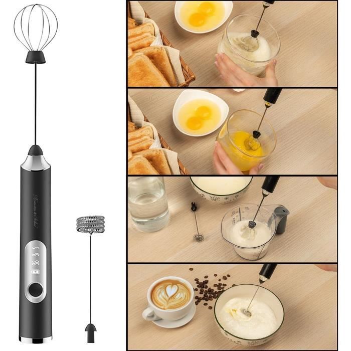 Pack De 2 Mousseurs à Lait électriques En Inox Rosenstein & Söhne – Pour Cappuccino, Latte, Chocolat Chaud