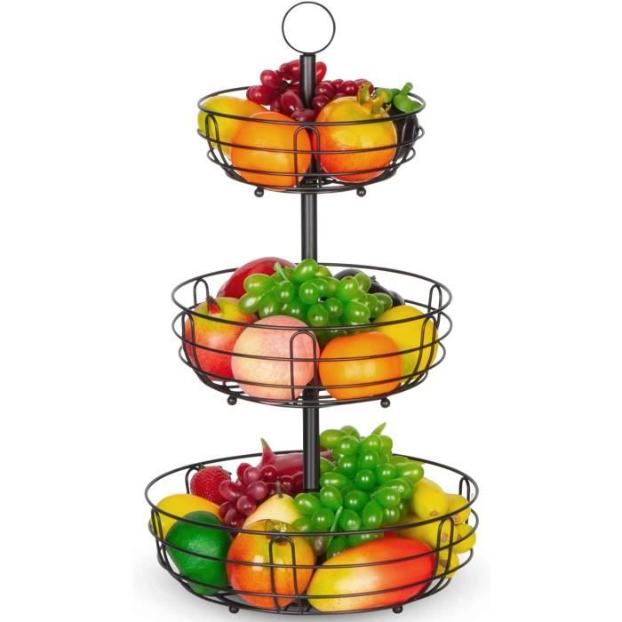 Corbeille à Fruits Bomclap 2 étages Avec Porte-banane - Rangement Cuisine Design