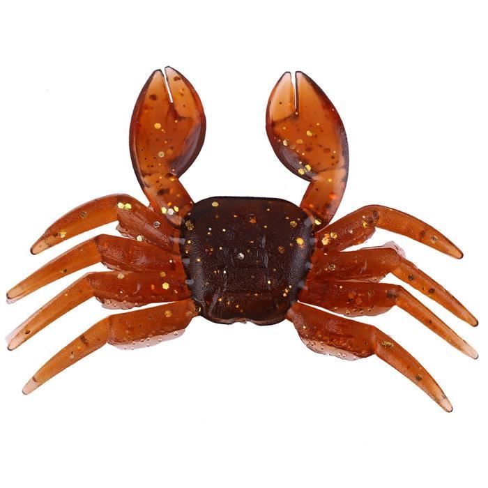 Lot 6 Leurres Souples Crabe 9 Cm 19 G - Appâts Pêche En Mer Eau Salée