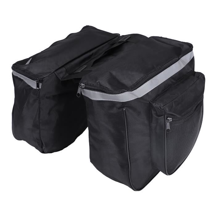 Sacoche de Vélo Double pour Porte Bagages Sac de Vélo Arrière Étanche pour Cyclisme Vélo VTT Noir