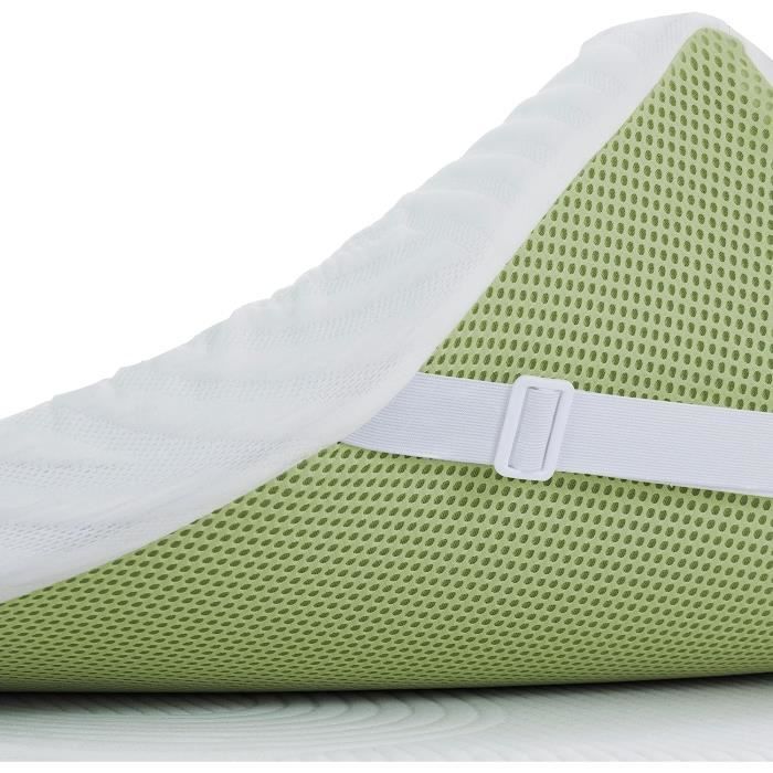 Surmatelas Mémoire De Forme 140x190 Cm – Épaisseur 7,5 Cm – 2 Couches (mousse Mémoire Bambou) – Housse Amovible Lavable – Antidérapant