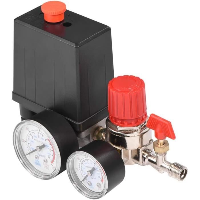 Valve De Pressostat Pour Compresseur D'air – Régulateur De Pression Avec Manomètre – Connexion G1/4 – Débit 3000 L/min