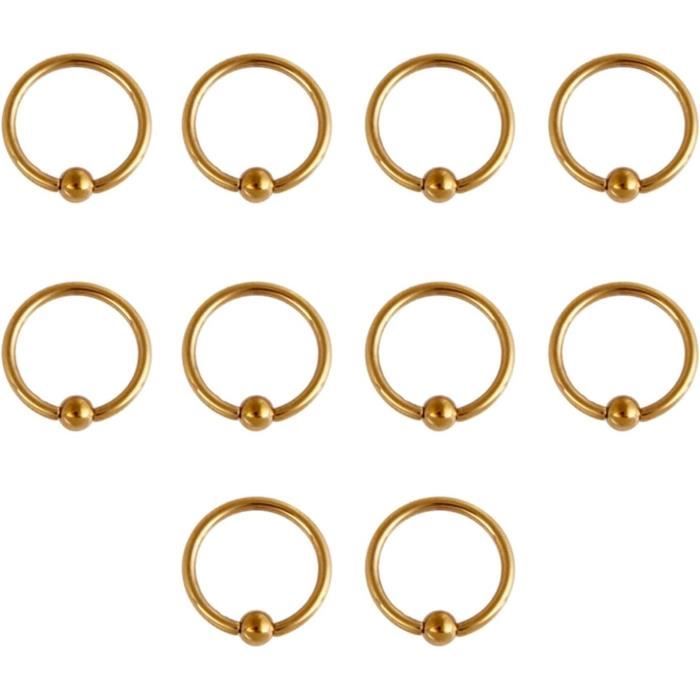 Anneau De Nez En Or 18G 8mm - Bijou Piercing En Acier Inoxydable Doré Pour Septum, Narine Ou Oreille