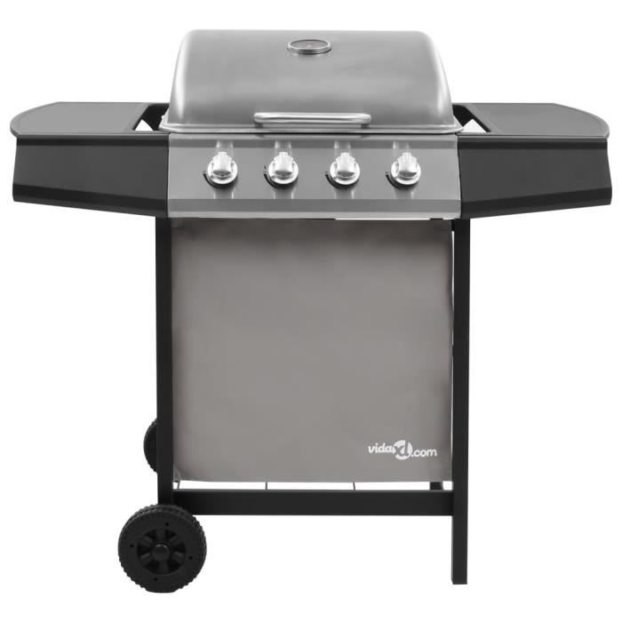 Barbecue à Gaz 4 Foyers MINRS - Rôtissoire Camping Avec Réservoir Huile Amovible, 58x40x20cm - Idéal Jardin, Balcon & Table