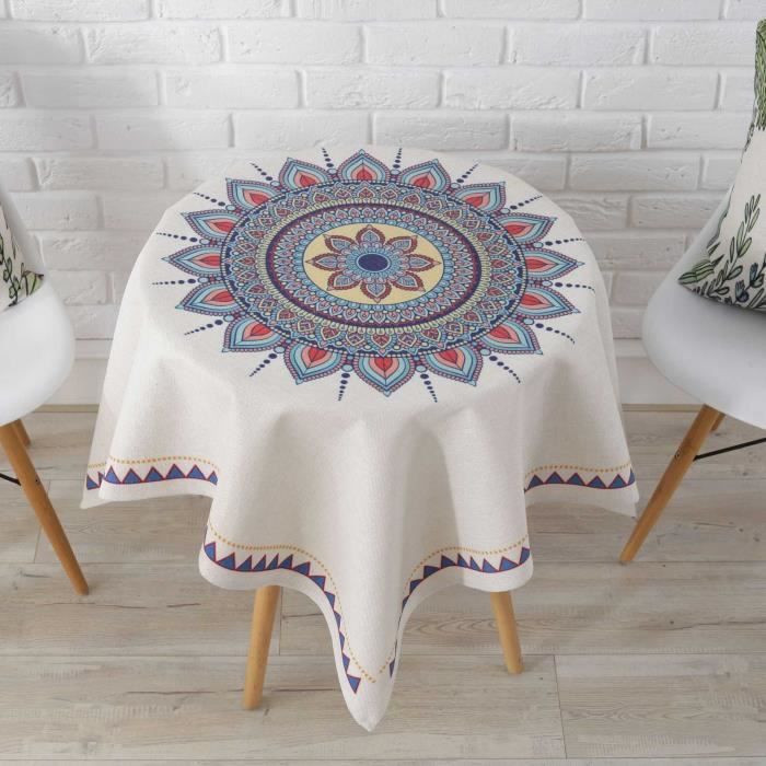 Nappe Ronde 90 90cm Tissu De Table Basse Impermeable Nappe Pour Maison Balcon Imprime Mandala Style 16 Achat Vente Nappe De Table Cdiscount