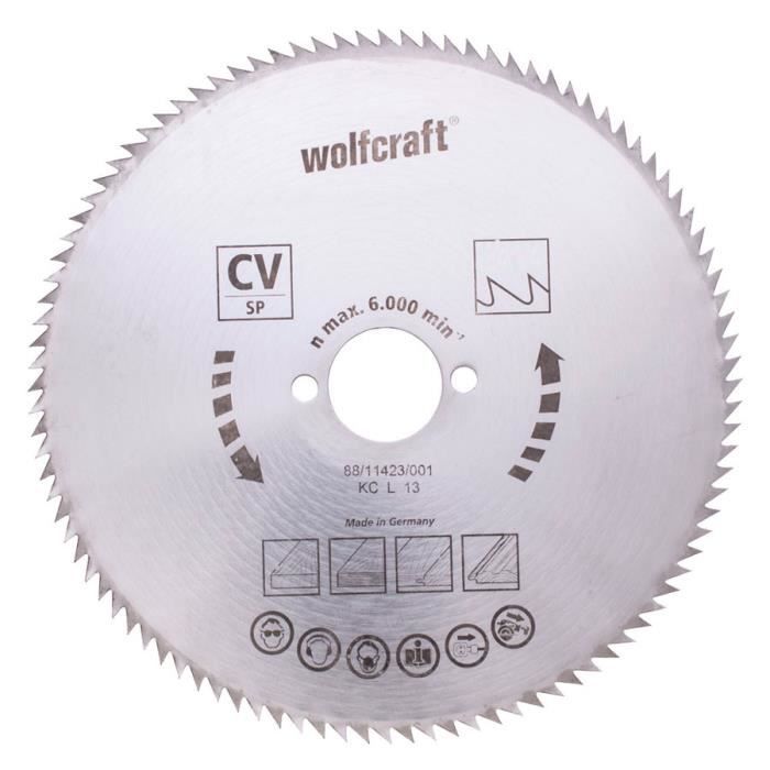 WOLFCRAFT Lame scie circulaire CV - 100 dents - Ø 150 x 16 mm
