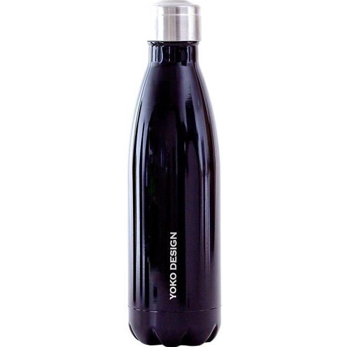 YOKO DESIGN - Bouteille isotherme double paroi 500 ml noir brillant