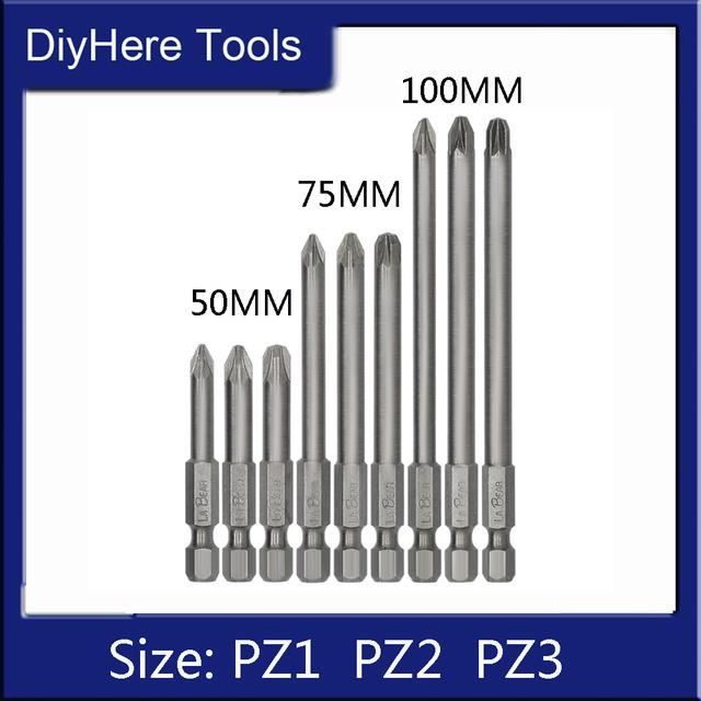 GEINXURN 30 Pièces Pozidriv Embouts De Vissage Aux Chocs PZ1 PZ2 PZ3 25mm, Jeu D'embouts Magnétique Pour Visseuse Tournevis Tige Hexagonale 1/4" S2 Acier Allié Avec 1 Porte-embout De 60mm