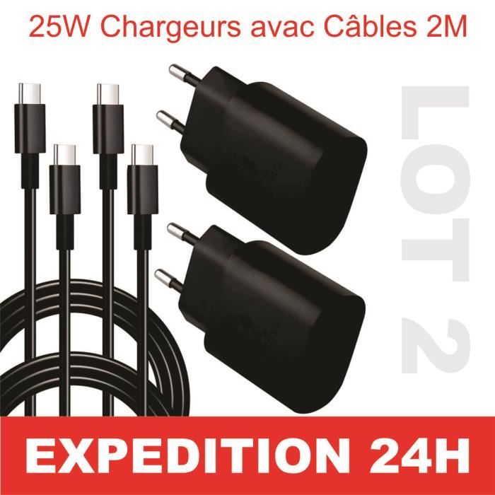 Chargeur Rapide USB C 45W + USBC Cable 2M pour Samsung Galaxy S23