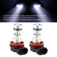 ESTINK phare à LED 2x H8 H9 H11 6000K Super White 100W LED Ampoules de phare Kit Fog Car Driving Light-1