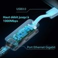 Adaptateur USB 3.0 vers Ethernet Gigabit - TP-LINK - Adaptateur USB vers RJ45 Gigabit - UE300-1