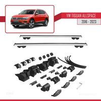 Barres De Toit Barre De Toit Apline Compatible Avec Volkswagen Tiguan 2 (AX1) Post-Facelift 2020-2023 ACE-1 Railing Porte-Bagages De Voiture Gris Aluminium 3 Barres Barre De Toit Tiguan