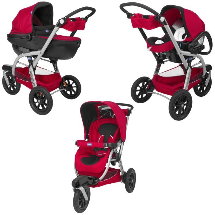 CHICCO Poussette combinée 3 en 1 TRIO Activ3 Top Red berry