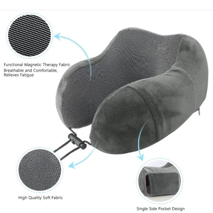 Coussin Cou Léger Avion Train Oreiller Cervical En Mousse à Mémoire De Forme - Confort Voyage Pour Avion, Voiture, Train Oreiller De Voyage Avion
