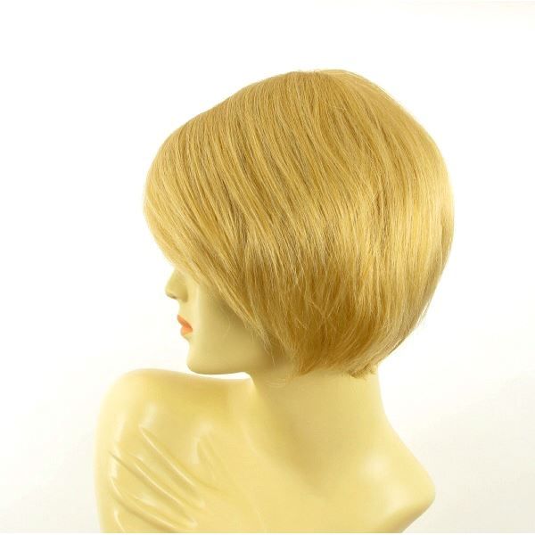 Perruque Synthétique Courte Blonde Dorée Clair – Bonnet Classique, Taille Moyenne