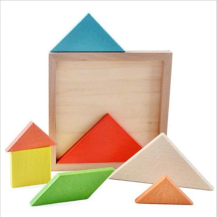 Jouets de casse tête en bois Tangram Jeu de puzzle coloré - Temu Canada