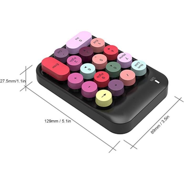 Clavier Numérique Mécanique Feker JJK21 – 20 Touches, Triple Mode (BT/2.4GHz/filaire) – Compatible Switches 3/5 Broches – RVB Personnalisable – Avec Bouton Rotatif