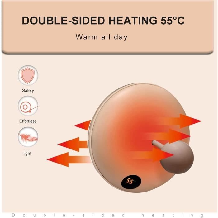 Chauffe-mains électrique Rechargeable 2 Niveaux – Design Animalier Mignon – Idéal Pour L'hiver, Le Sport Et Les Sorties En Extérieur