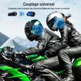 Intercom Moto Bluetooth, FODSPORTS FX6 Casque Kit Moto Main Libre Ecouteur,1000M 6 Riders Group des moto Communication System-2