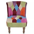 \204888\ Chaise en style français avec design de patchwork Tissu | Fauteuil Relax | pour le Salon Salle à Manger Meuble d'excellent-2