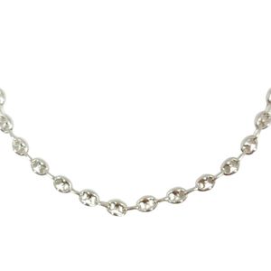 Chaîne En Argent Massif 925 - Modèle Grain De Café - Longueur 50 Cm - Poids 33g
