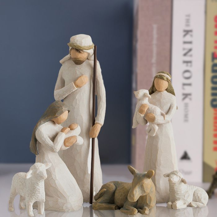 Ensemble De 10 Figurines De Crèche De Noël En Résine - Naissance De Jésus, Décorations Festives