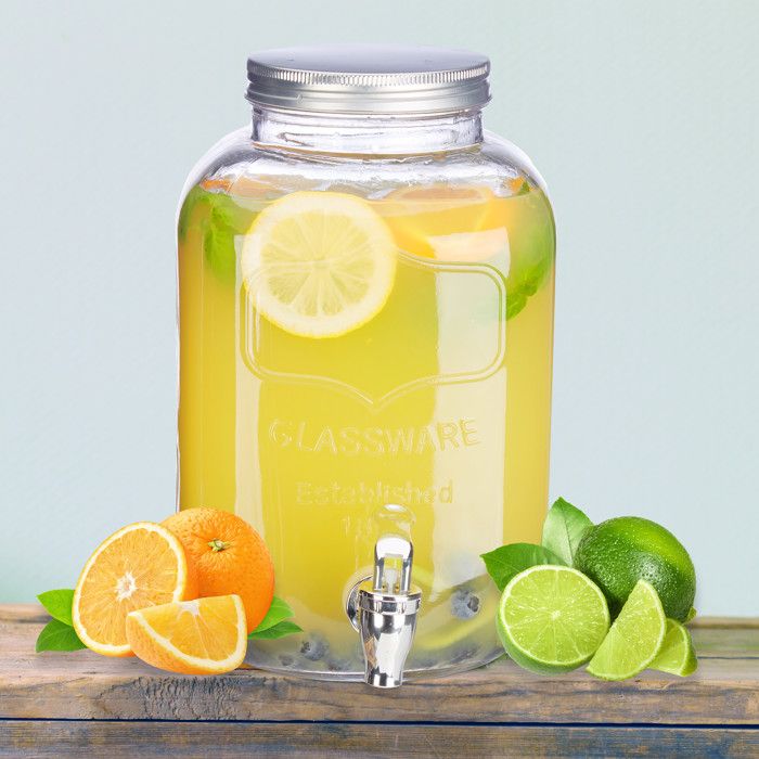Bidon D'eau 5L En PC Avec Poignée - Pour Distributeur D'eau, Camping, Pique-nique - Robuste Et Portable - Bleu - 5