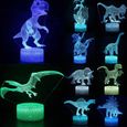 Série Dinosaure 3D Night Light LED Télécommande Colorful Touch Creative Lampe de table Lampe de chevet Style H-3