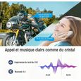Intercom Moto Bluetooth, FODSPORTS FX6 Casque Kit Moto Main Libre Ecouteur,1000M 6 Riders Group des moto Communication System-3