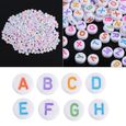 YOSOO Perles de lettre 500 pièces 7 couleurs perles de lettre acrylique A-Z perles d'alphabet rondes pour collier de bracelet de-3