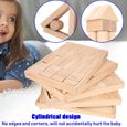 Alomejor Jouets de blocs Grands blocs de construction de salon de jardin d'enfants de couleur en bois naturel de hêtre jouets-3