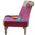 \204888\ Chaise en style français avec design de patchwork Tissu | Fauteuil Relax | pour le Salon Salle à Manger Meuble d'excellent-3