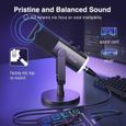 FIFINE USB/XLR Streaming Micro Dynamique pour PC, RGB Cardioïde Microphone pour Gaming, Podcasting, Broadcasting-3