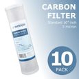 10x Wessper Cartouche Charbon Actif Bloc pour l'osmose inverse, l'eau alimentée par le pôle et la filtration des particules-5 micron-3