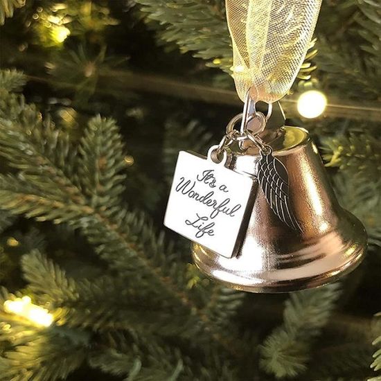 5 en Bois Décorations Pour Arbres De Noël MDF cloches avec anges