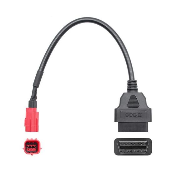 Adaptateur OBD 6 Broches Vers 16 Broches Pour Moto - Compatible Kawasaki, Diagnostic Bus CAN