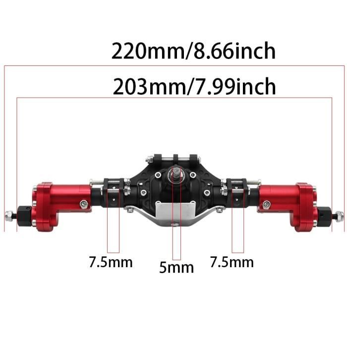 Essieu Avant En Alliage D'aluminium CNC Pour Camion Tracteur Tamiya 1/14 RC – 183 Mm – Accessoire De Précision