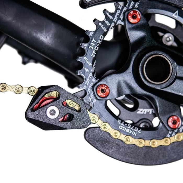 Guide-Chaîne De Vélo Léger 32-38T – Alliage Alu+Nylon, Roue De Guidage à Roulement, Anti-Chute, Compatible ISCG-03/05 Et Axe Fileté – Idéal VTT Et Descente