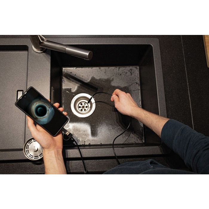 Inspection camera used inside kitchen sink