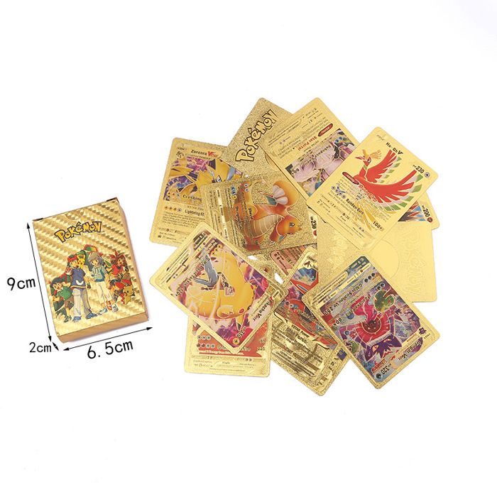 55 Pack Gold Foil Cards Pokemon Cards Pokemon Board Game Rare Gold Cards  V-Series Card Collection - Cdiscount Jeux - Jouets