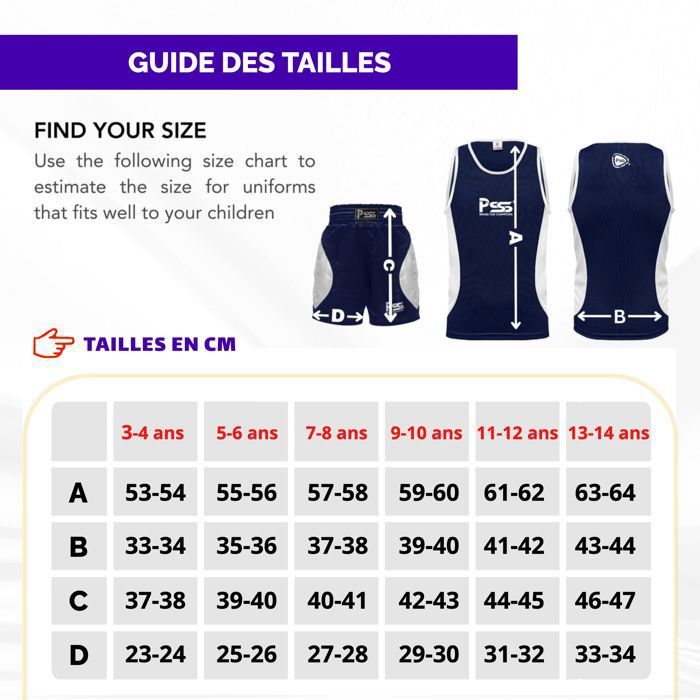 Ensemble Boxe Enfants 6 Pièces PSS - Gants 6Oz, Short, Débardeur, Pattes D'Ours - Noir Triangles