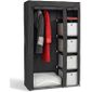 Armoire Penderie En Metal Et Tissu Refermable 177x108x45 Cm
