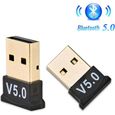 Clé USB Adaptateur Bluetooth V5.0-2.1 + EDR Key Sans Fil Dongle Pour PC Portable-0