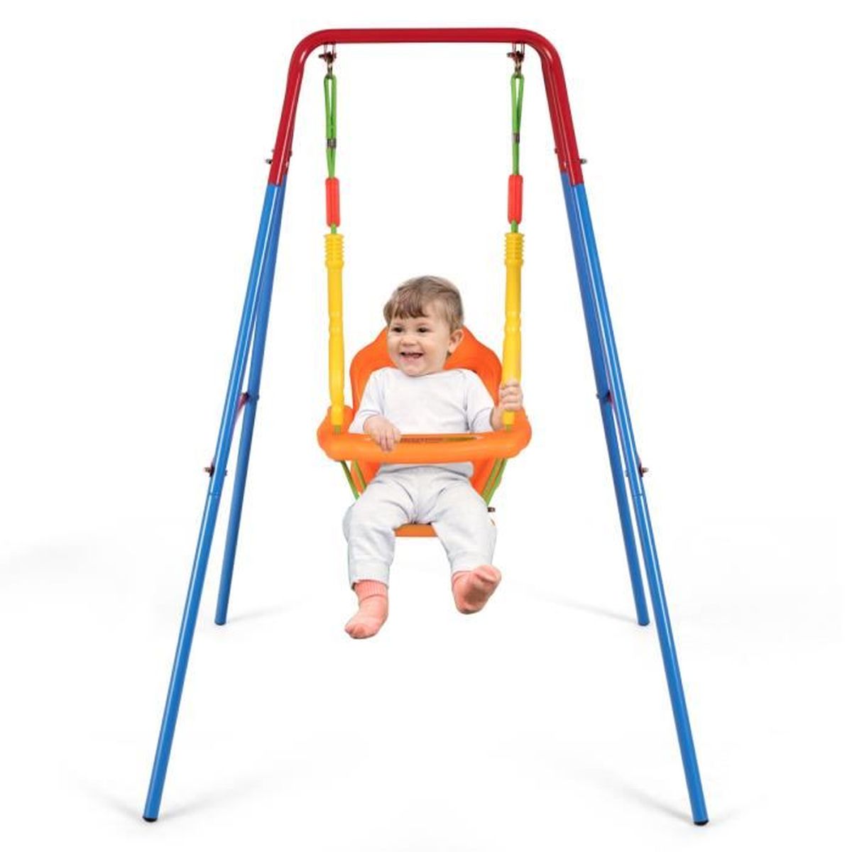 Balançoire Bébé 3 En 1 Siège Ajustable Enfants Dossier Ceinture 128x155x157 Cm Bleu 70571131