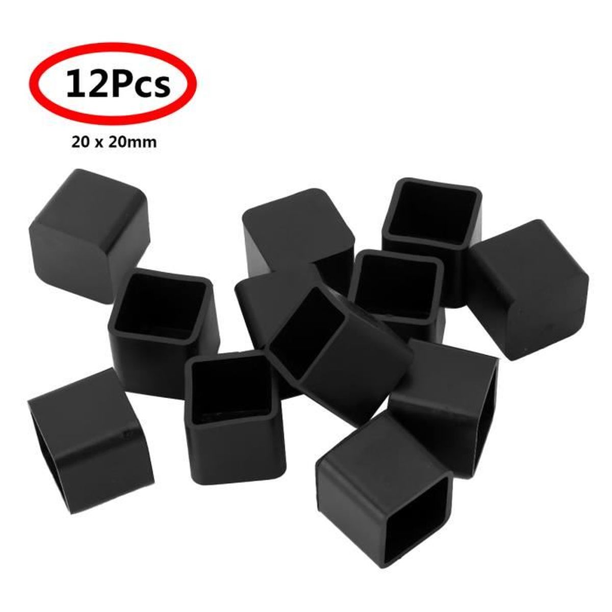 12pcs casquettes pieds de chaise caoutchouc pvc capuchons embout carre pour table chaise patio exterieur jardin bureau noir 20 20mm cdiscount puericulture eveil bebe