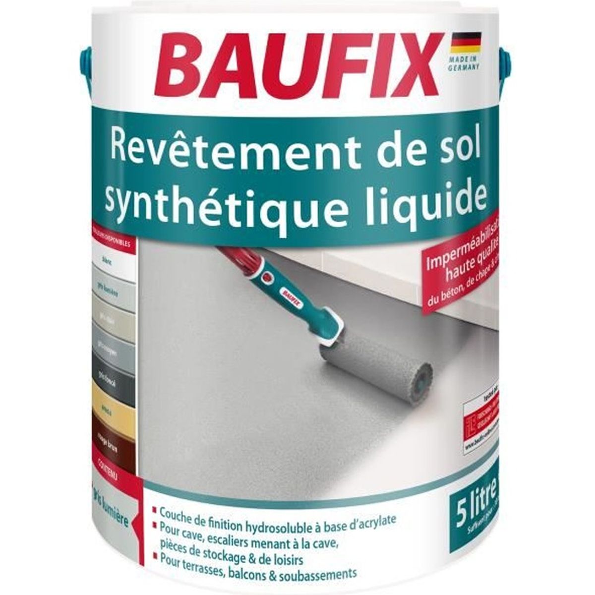 Peinture Industrielle Teamac Sol Béton Bois 5L – Gris Clair – Intérieur/extérieur