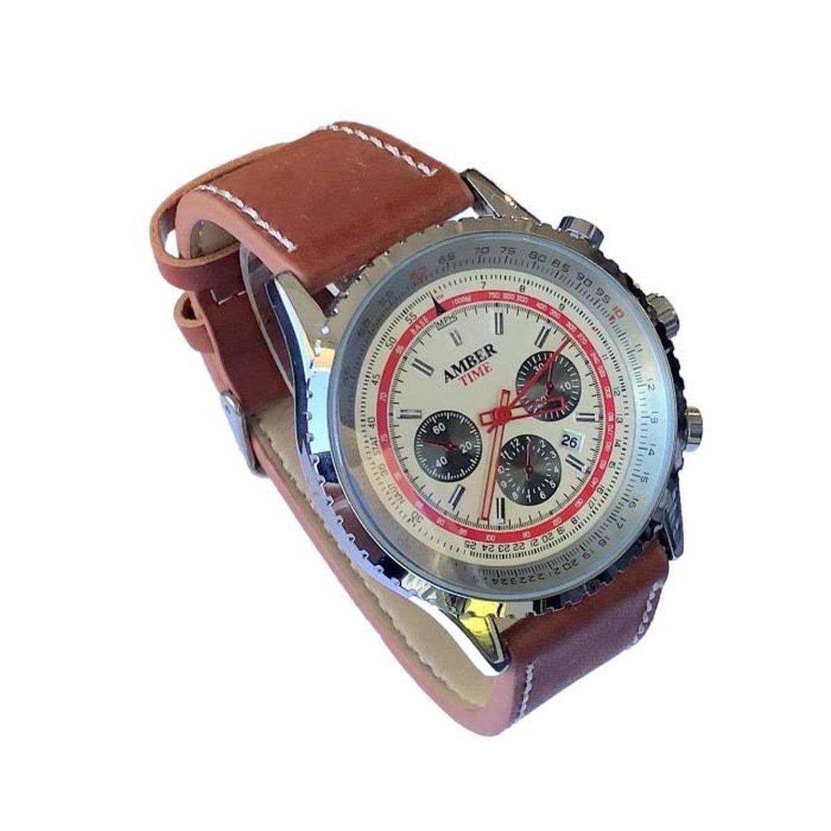 Coffret cadeau montre homme Ernest bracelet cuir gourmette acier