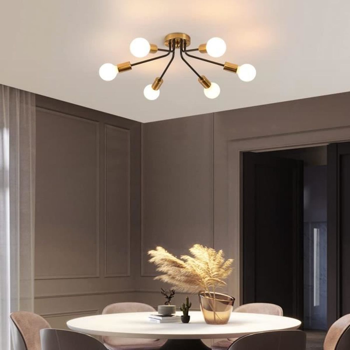 Ganeed Lustre De Pays Français, Lustres De Style Bougie Blanche À 6 Ampoules, Luminaire Suspendu Ganeed Lustre De Pays Français, Lustres De Style Bougie Blanche À 6 Ampoules, Luminaire Suspendu