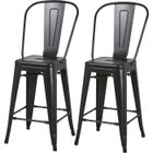 Tabouret de bar - ATHM DESIGN - MECANO - Lot de 2 - Métal - Noir - 150 kg max