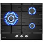 GASLAND GH603BF Plaque de Cuisson Gaz 3 Feux encastrée, Plaque gaz Verre trempé, GPL/gaz naturel Noir 60 cm